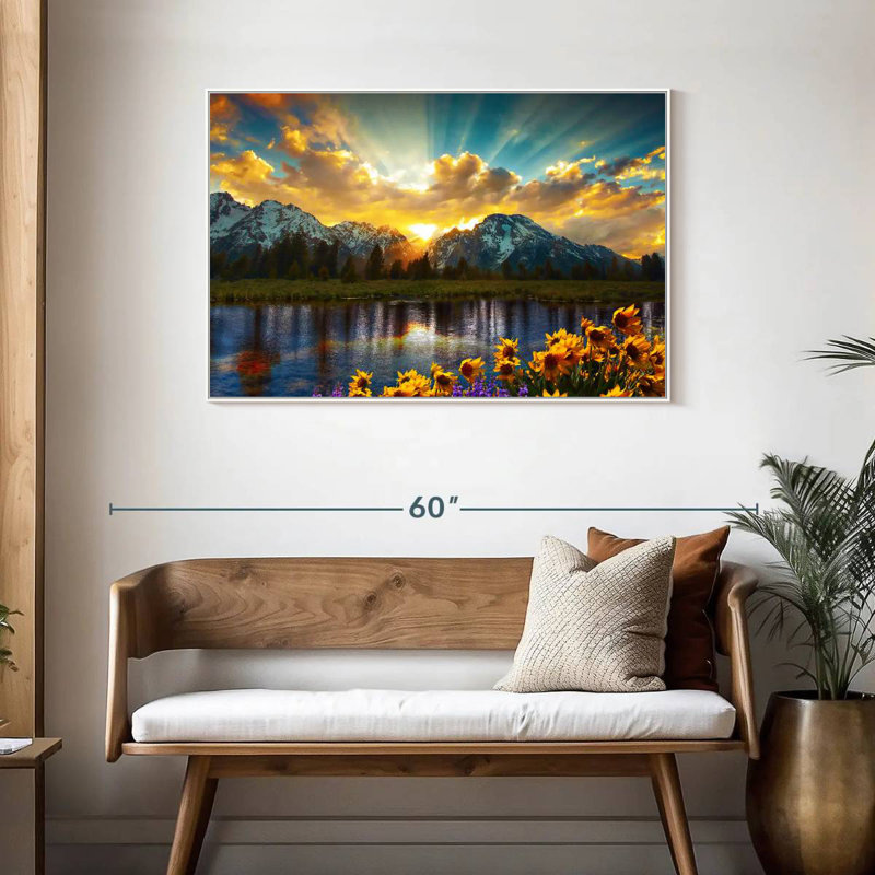 Grand Teton, Cadre flottant blanc, 43 po x 29 po