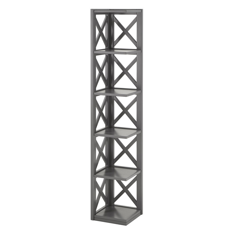 Safuad Corner Bookcase, Gray