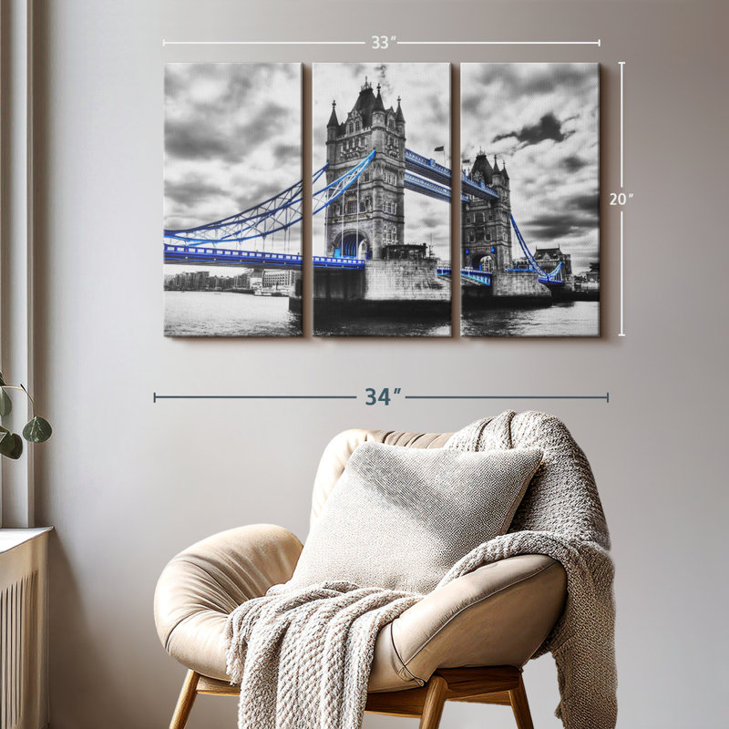 «London Tower Bridge Pop», 3 pièces, H 20 po x l 33 po