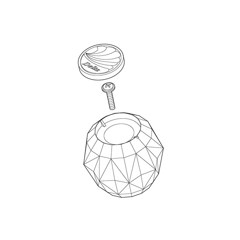 Poignée de poignée transparente avec bouton et vis