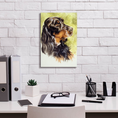 «Jazire Gordon Setter On Canvas» par Barbara Keith, reproduction
