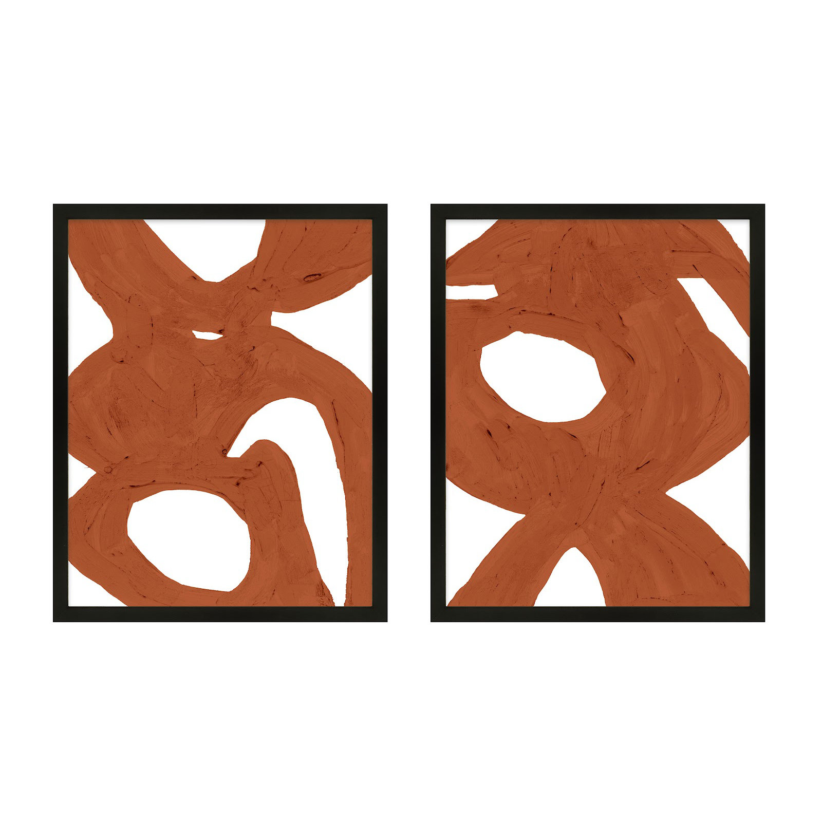 Copper Harmony Set Of 2 by Andrea Stokes, 50" H x 80" W, Black