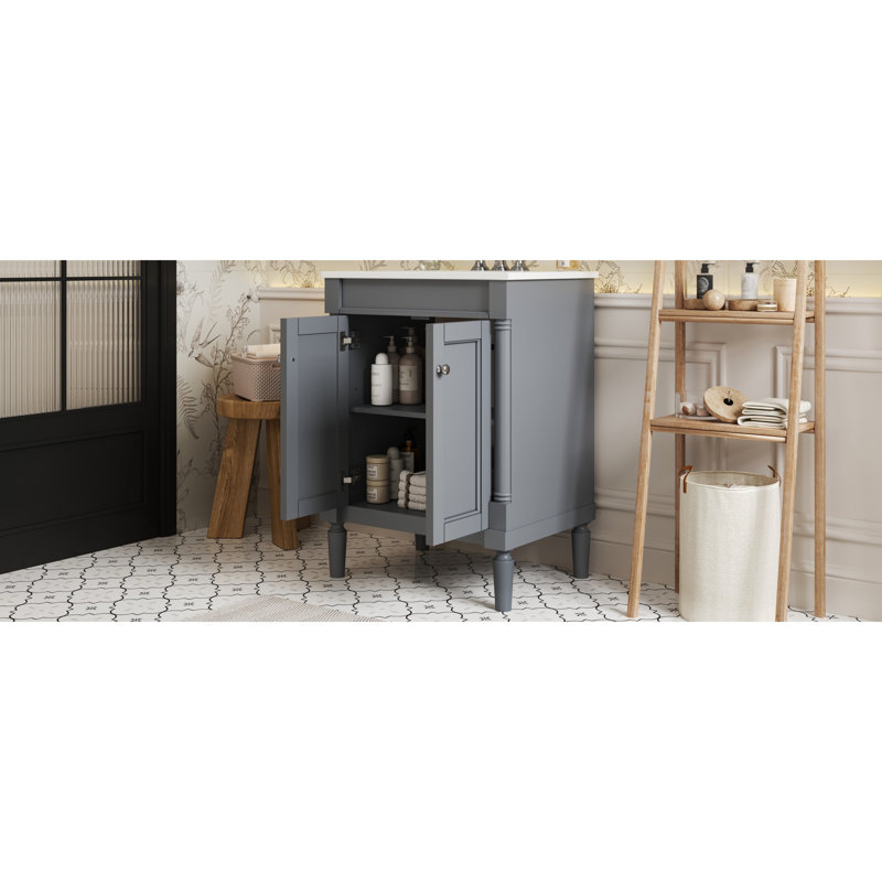 Grand meuble-lavabo moderne en bois massif pour les salles de bain élégantes