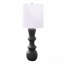 Lighting, H 26 po, céramique noire, abat-jour ivoire / crème, contemporain-945496734