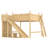Queen Loft Bed with Storage Shelves & Cabinet, Solid Wood Bed with Detachable Slide & Ladder, No Box Spring, Natural-1137604594-1137604599