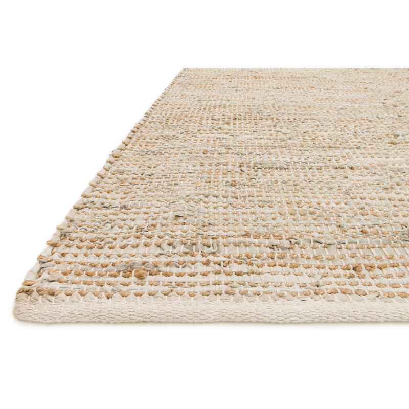Tapis ivoire noué à la main Kirkley, Rectangle 5 pi x 7 pi 6 po