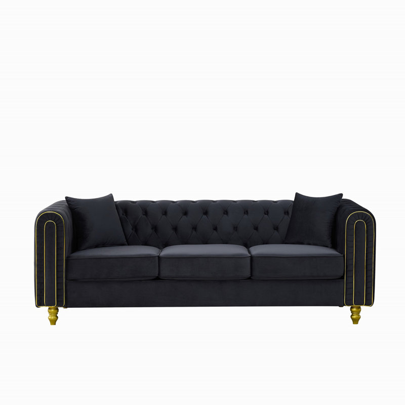 Canapé moderne 3 places + 3 places, canapé 3 + 3 places Comfy, Noir