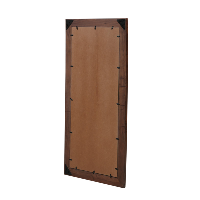 Live Edge Solid Wood Accent Mirror, Dark Walnut