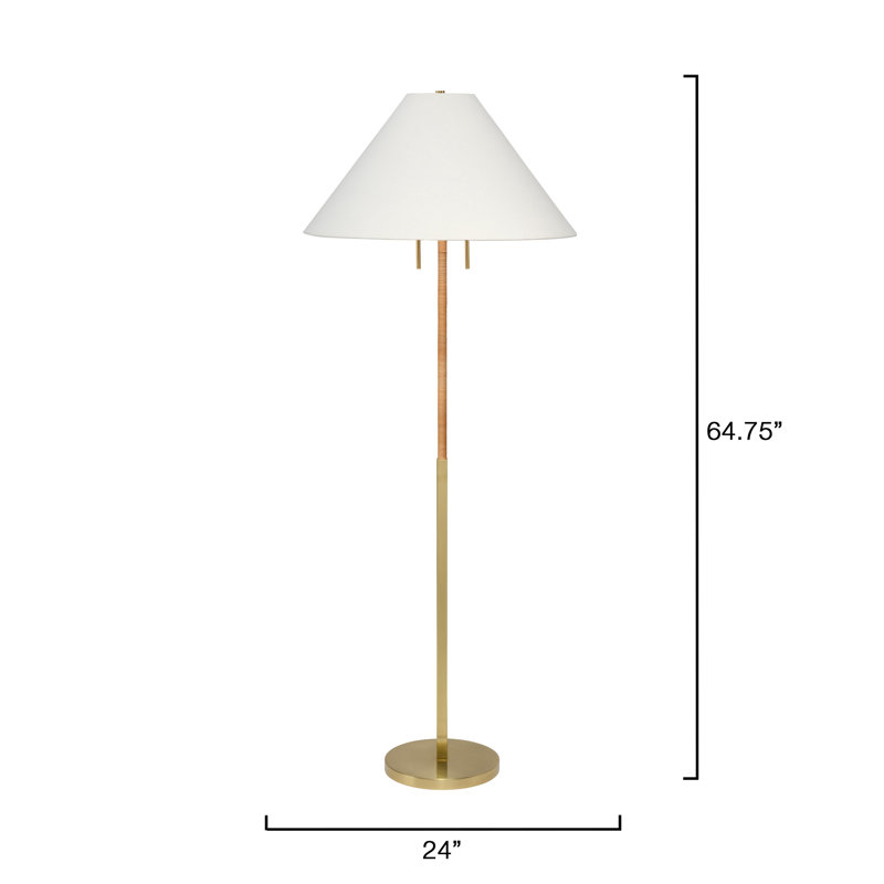 Harrison Rattan Floor Lamp, Natural