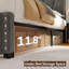 Lit plateforme de rangement en velours, format King, avec tête de lit réglable en hauteur, éclairage DEL, station de recharge et espace de rangement sous le lit de 30 cm (11,8 po). Sommier non requis.-745778827-745778820