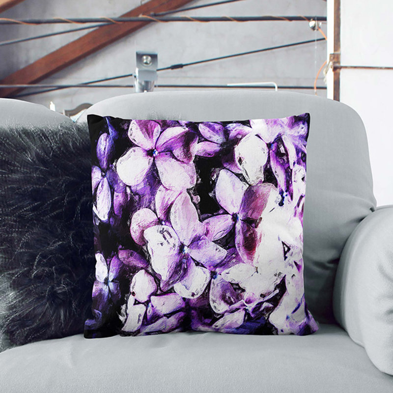 Floral Square Cushion, White, 55cm H x 55cm W x 20cm D