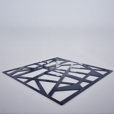 Harrisburg Decorative Fretwork Acrylic Wall Panels, Medium, 15 3/8"W x 15 3/8"H x 1/8"T, Dark Grey
