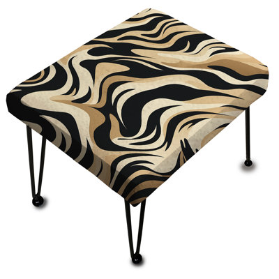 Moka Zebra Stripes Striped Motif II - Repose-pieds rectangulaire abstrait