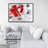 Red And Gray Flowers Print On Canvas