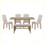 Ensemble de table de salle à manger 6 pièces avec table à tréteaux rectangulaire et 4 chaises rembourrées-1123025778
