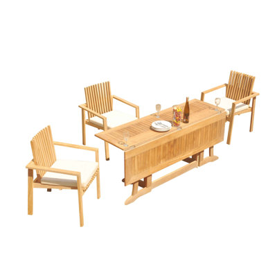 8 - Person Teak Wood Patio Dining Set with