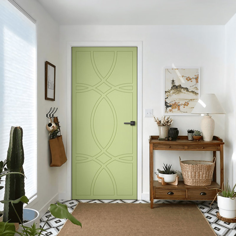 Panelled Solid Wood Standard Door, 24" x 80", Sage Green