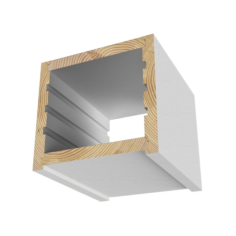 Interbois Fausse poutre réversible pin jointé avec apprêt blanc 7-1/2" x 8" x 96"