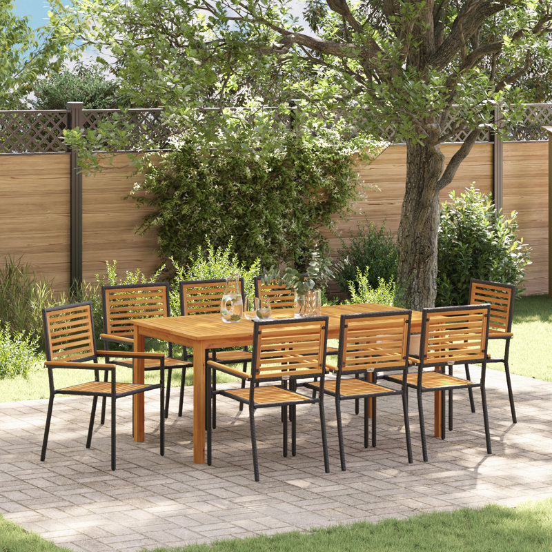 Garden Dining Set, Black