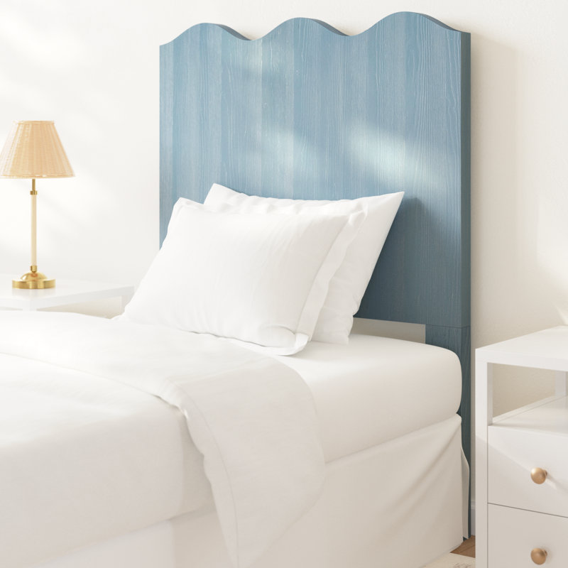 Rosalie Scalloped Headboard, Twin, Sky Blue