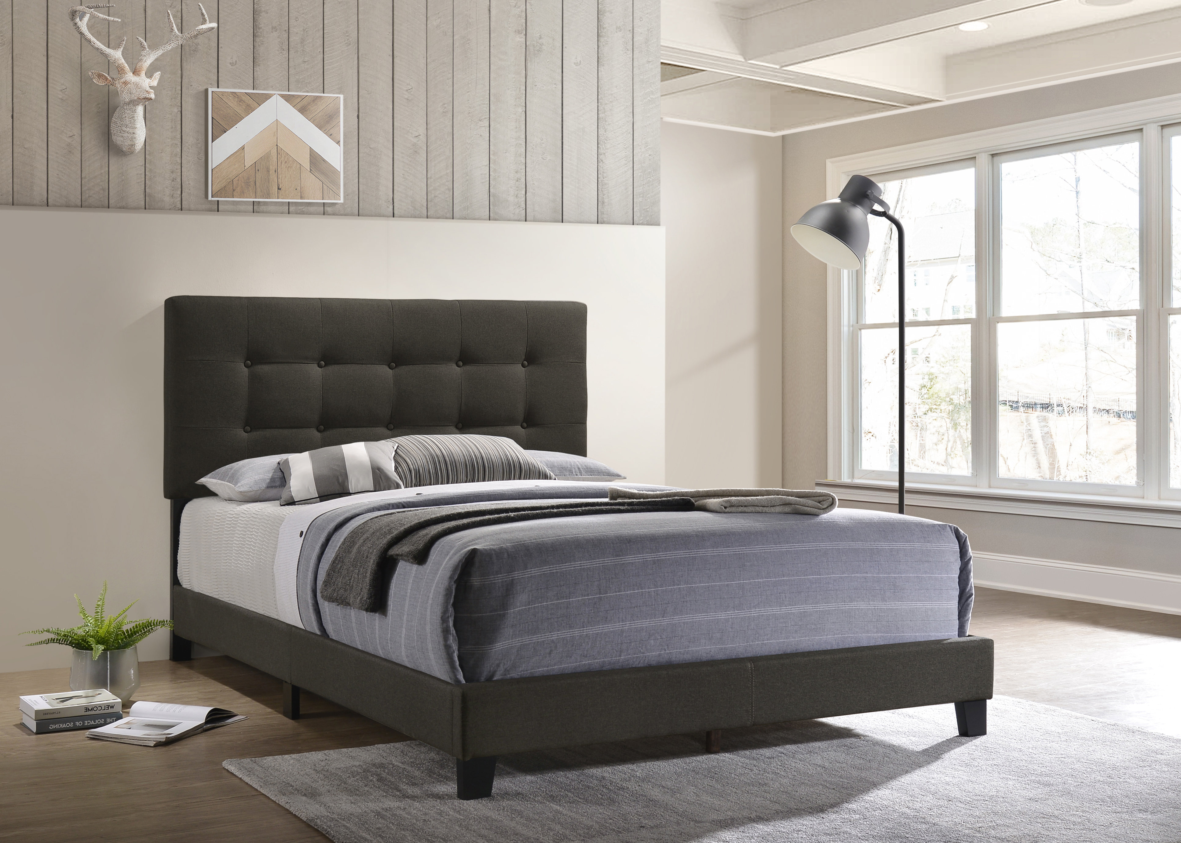 Ebern Designs Ajim Upholstered Platform Bed & Reviews | Wayfair