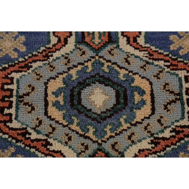 Tapis de couloir bleu Kazak