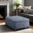 Della 30'' W Blue Button Tufted Square Storage Ottoman Module For Sofa, Module For Sectional Sofa-1198599702