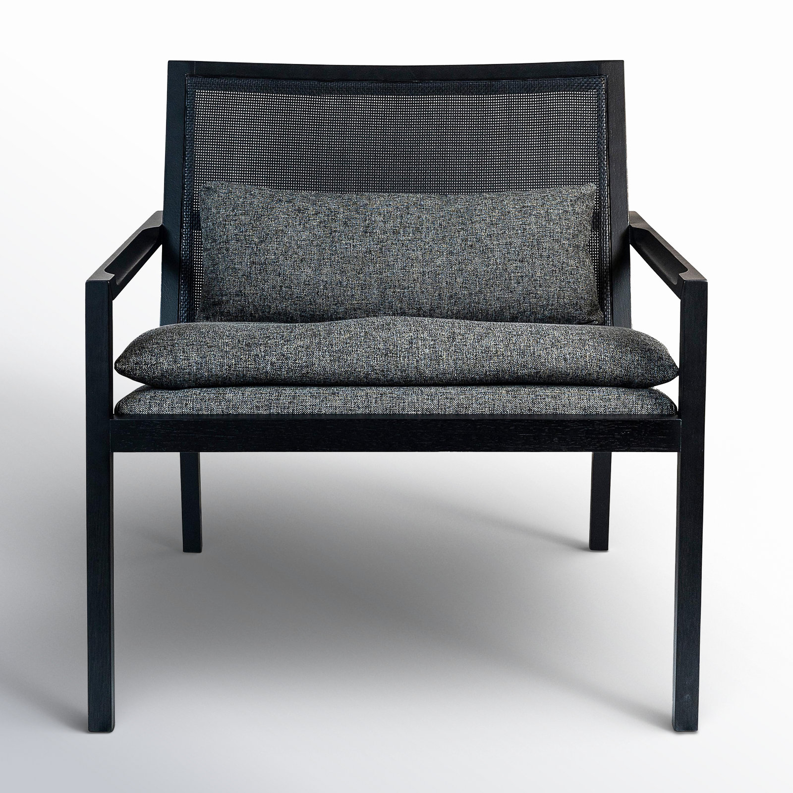 Blau Upholstered Accent Chair, Slate Polyester Blend/Black Frame
