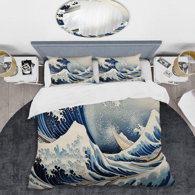 Ensemble de housse de couette Master Master The Great Wave Of Kanagawa IV