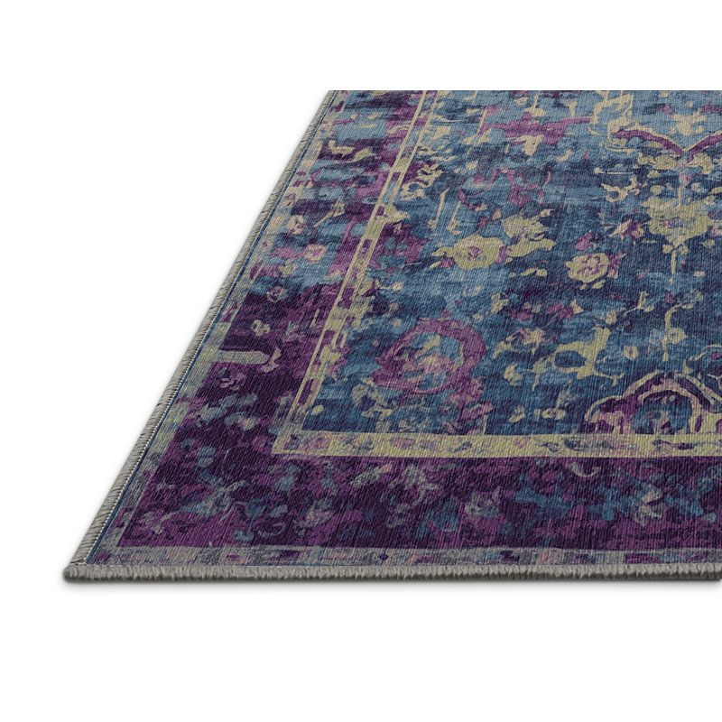 Machine Washable Gray Area Rug, Rectangle 5' x 7'