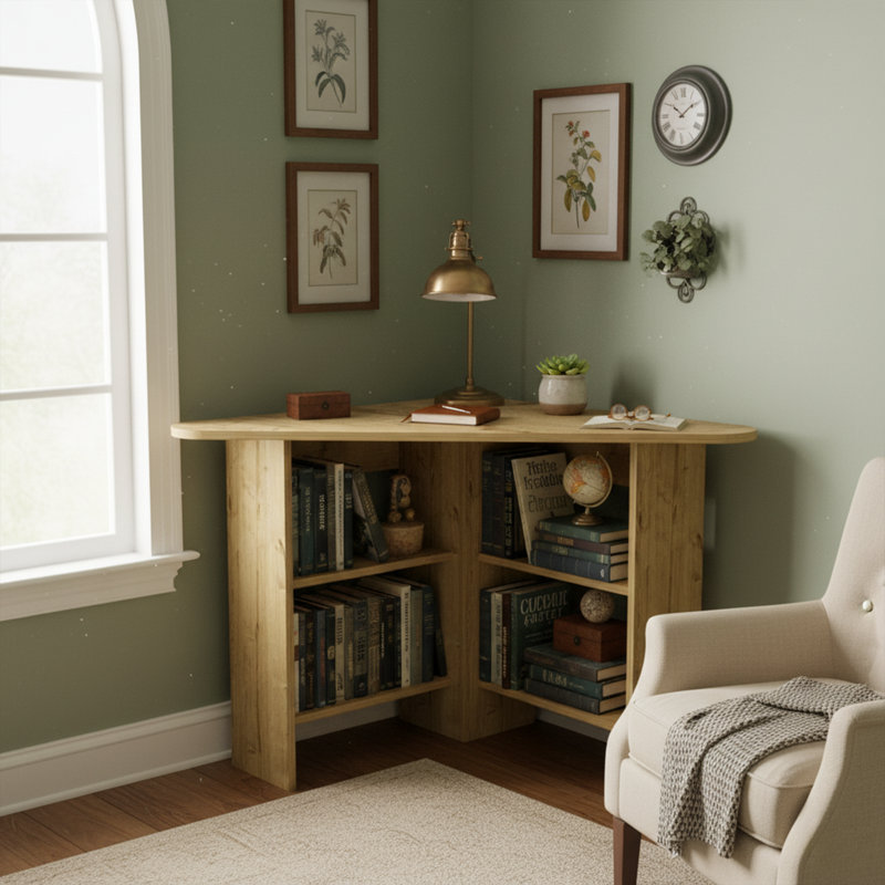 Corner Triangle Study Desk