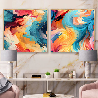 Coreyon - Abstract Square Collage Set Of 2