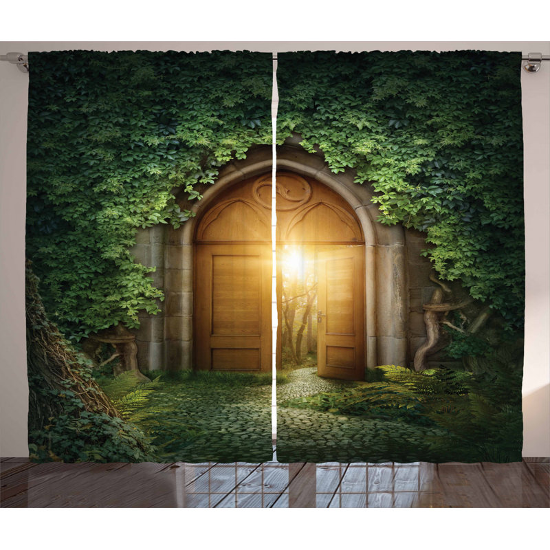 Fantasy Semi-Sheer Rod Pocket Curtain Panels, 54" W x 108" L