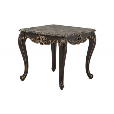 Table de bout traditionnelle en faux marbre, canapé d'appoint doré
