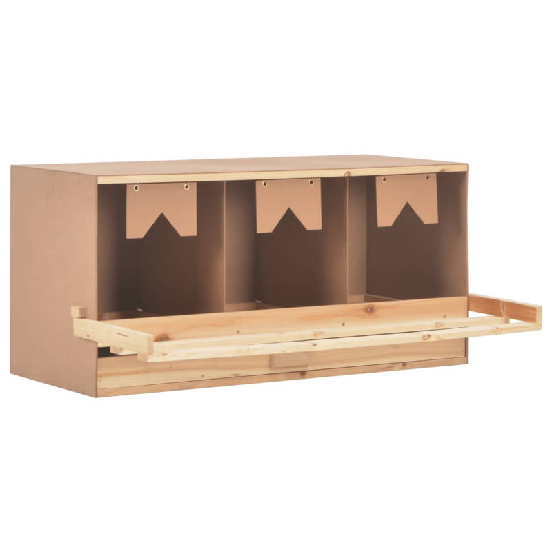 Poulailler pondant un nichoir brun naturel en bois naturel, (H 17,7 po x l 37,8 po x P 15,7 po)
