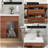 35.4" Modern Bathroom Single Vanity With Ceramic Sink, Rubbed Bronze Handles, 2 Drawers & Open Shelves, Walnut