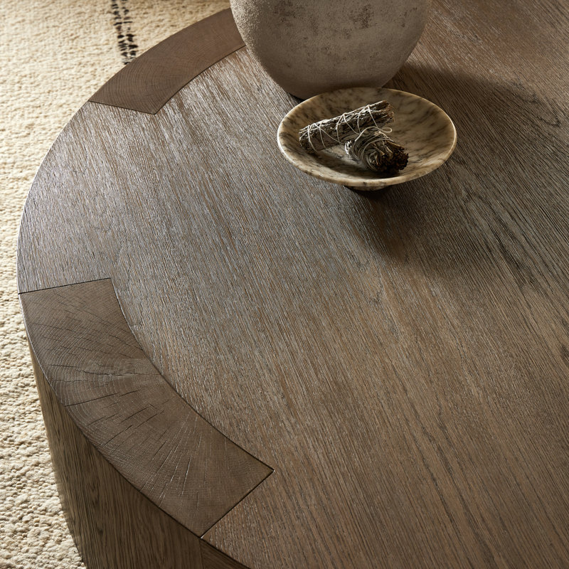Sheffield Coffee Table, Warm Natural Flat Oak Veneer, 13" H x 60" L x 60" W