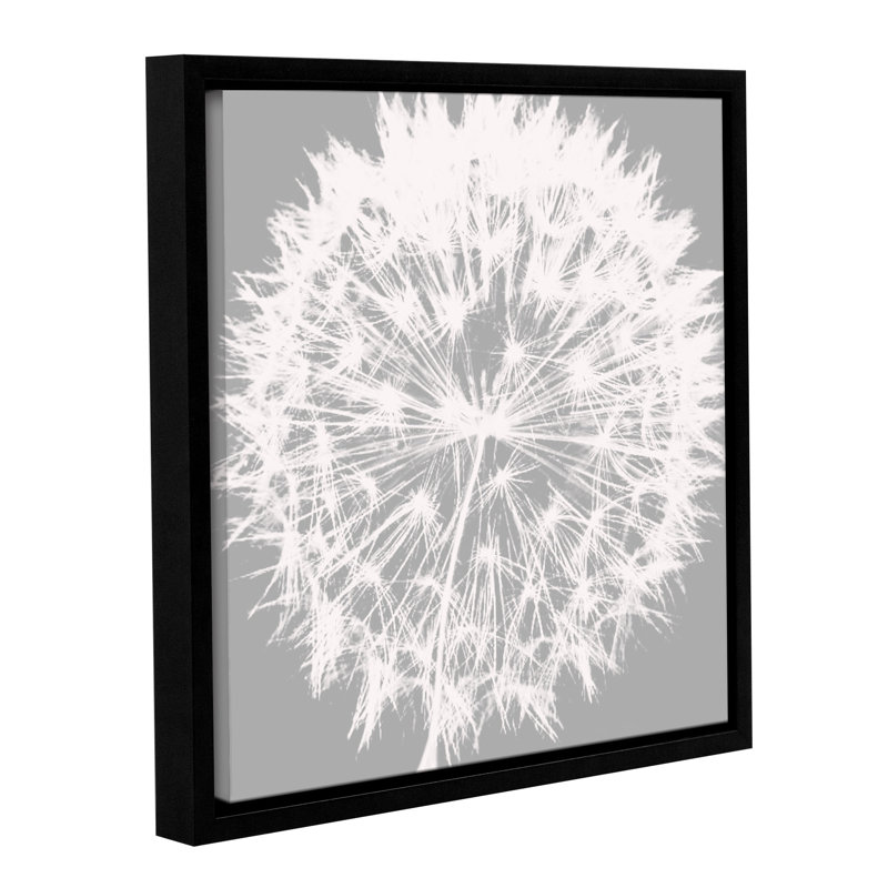 «Dandelion 7» par Irena Orlov, reproduction d'art sur toile encadrée blanche et grise, H 14 po x l 14 po x P 2 po