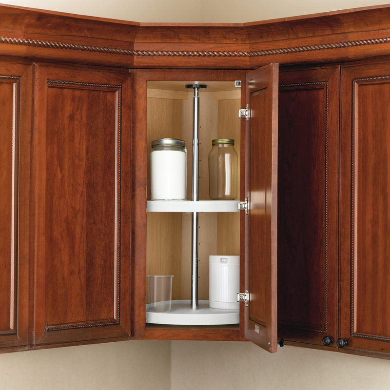 Rev-A-Shelf Lazy Susan Full Circle Polymer 2-Shelf, White, 18" W