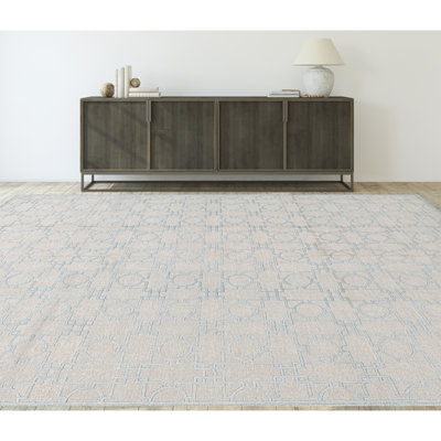 Hand-Knotted High-Quality Light Blue Area Rug
