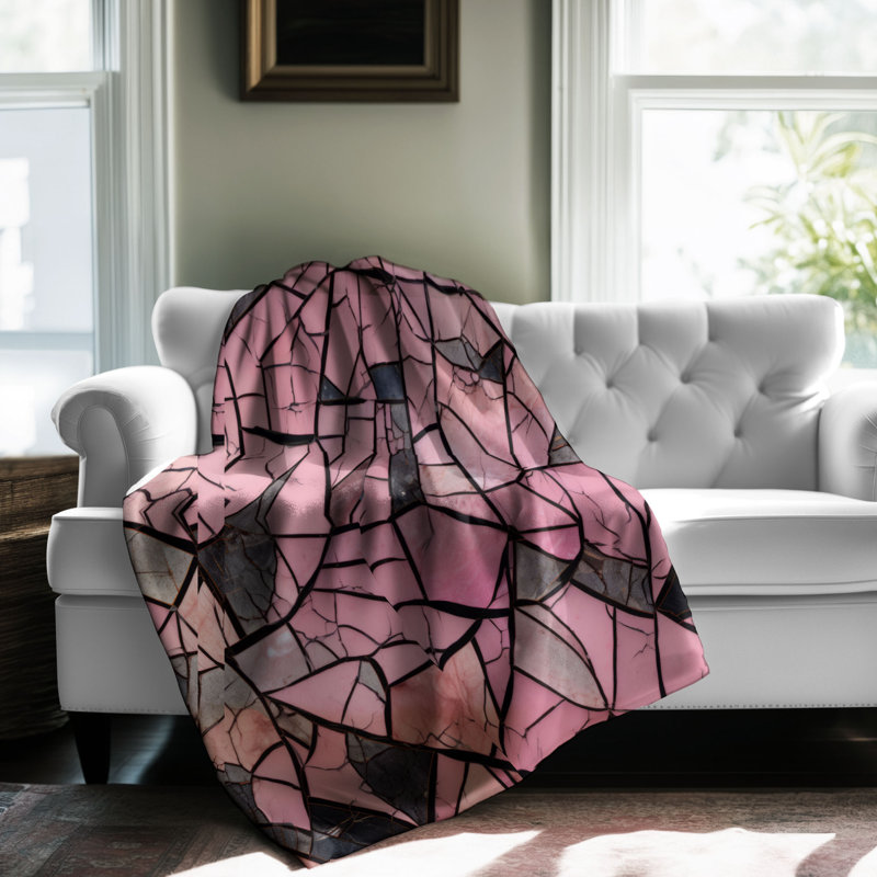 Pink Shards - 1 Piece Premium Blanket, Queen