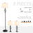 3 Piece Table Floor Lamp Set With Metal Pole, Round Base, And Fabric Lampshade, Floor Lamp