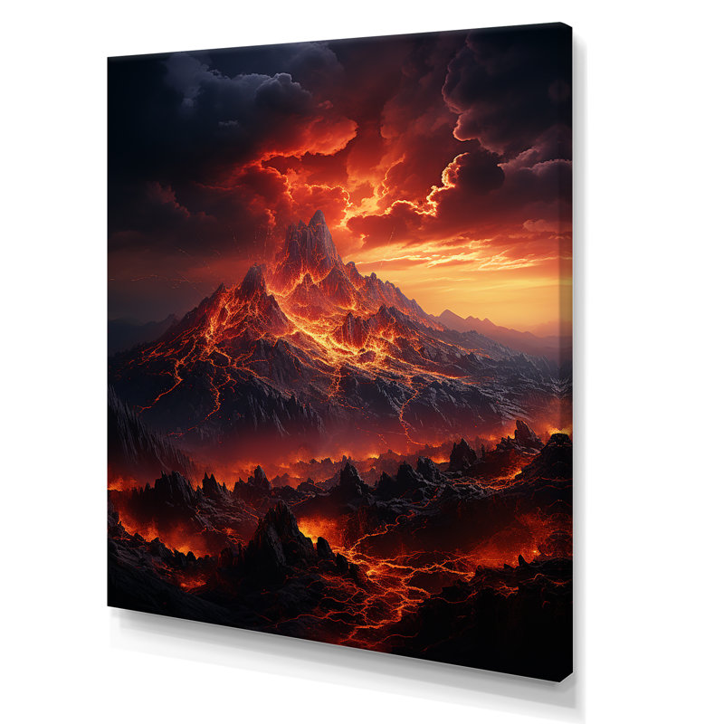 Volcan Volcanic Wilderness V sur impression sur toile, Toile tendue, H 32 po x l 16 po x P 1 po