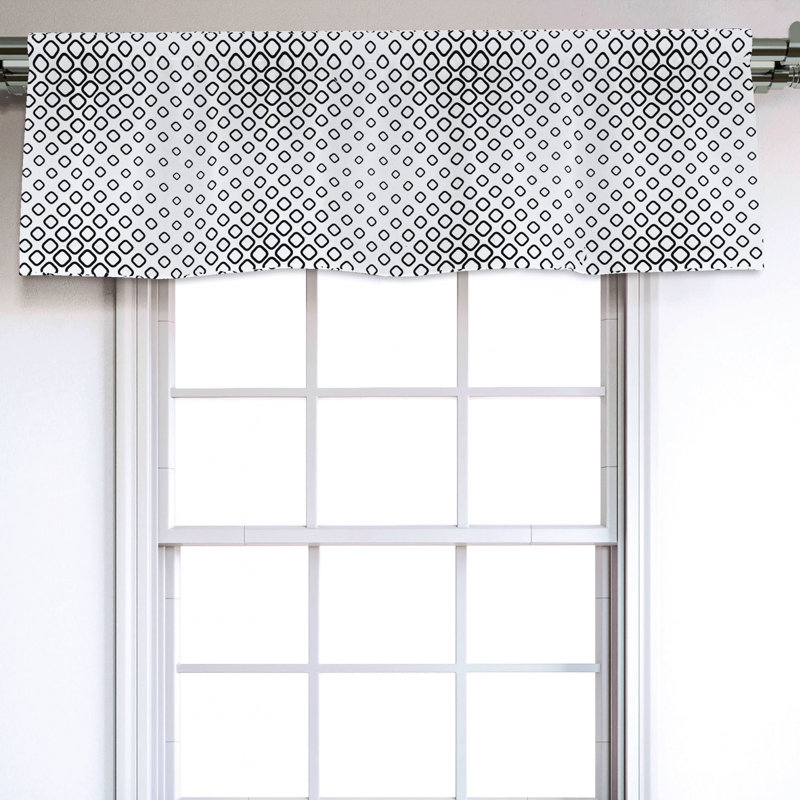 Sateen Geometric Ruffled Window Valance