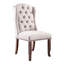 Chaises de style contemporain, tissu, chêne rustique, garniture cloutée, 2 pièces, de 2