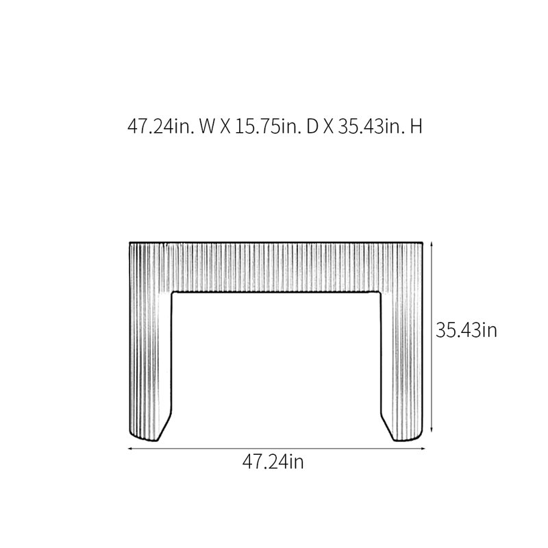 Console moderne minimaliste, Kaki, H 35,43 po x l 47,24 po x P 15,75 po