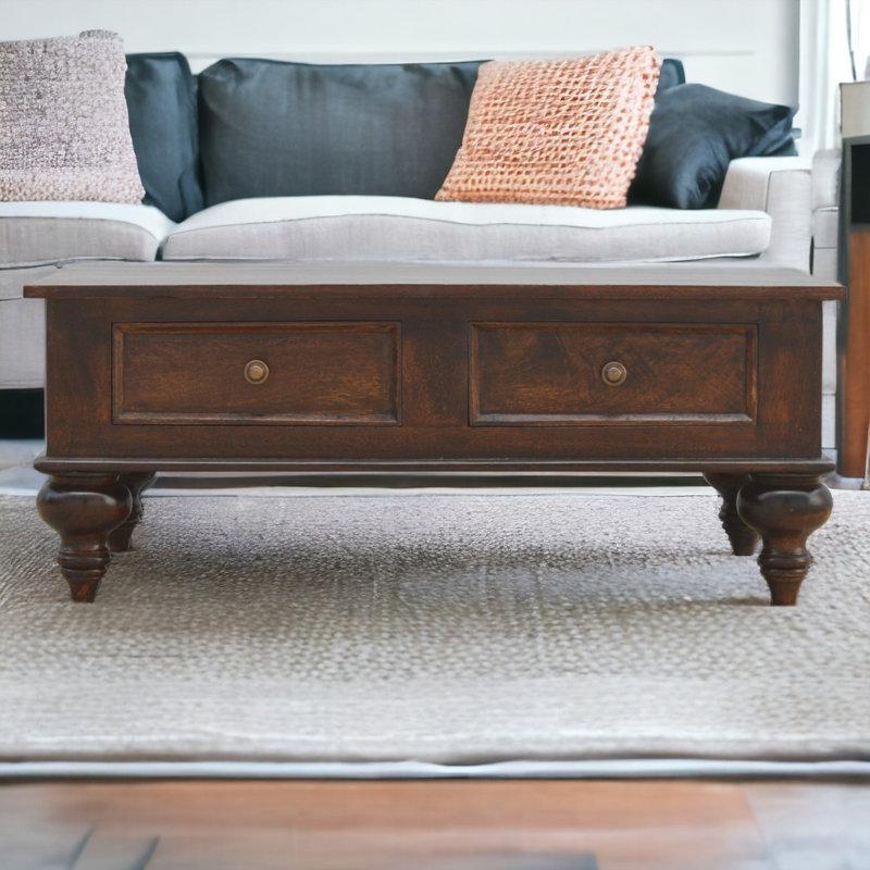 Solid Wood Coffee Table with Storage