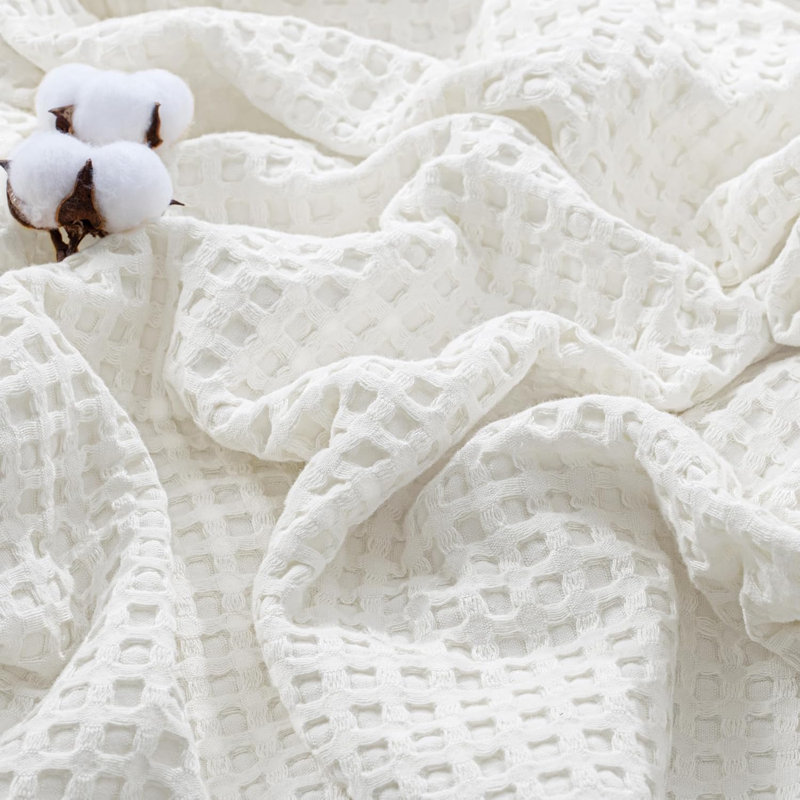 Chequered Blanket, Pure White Chequered
