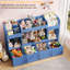  Rangement pour jouets de 63 po avec 4 tiroirs amovibles, rangement pour animaux en peluche de 132 L avec 2 armoires, rangement pour jouets avec bibliothèque à 6 niveaux, pour salle de jeux, chambre de bébé, chambre d'enfant, bleu-2073073735