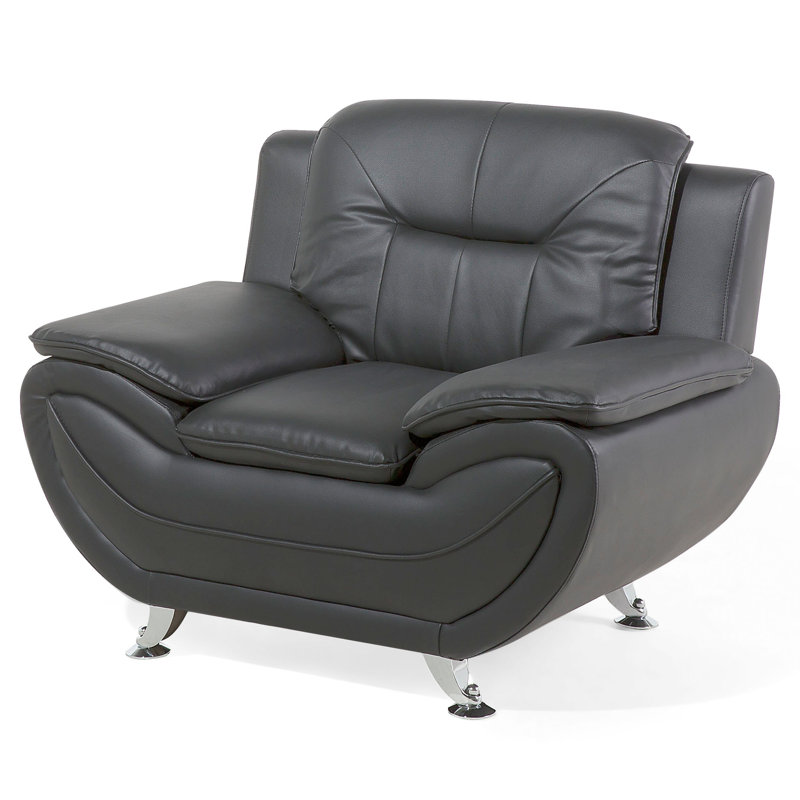 Tess Faux Leather Club Chair, Grey